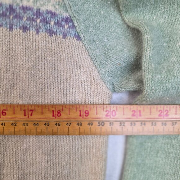 Koret Green Fair Isle Tree Design Angora Medium Sweater Vintage Deadstock - Picture 9 of 10